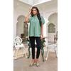 Kesudi Women' Heavy Rayon Solid Tunic With Spread Collared Half Sleeves Short Sleeve And Button Closure BalloonGreen