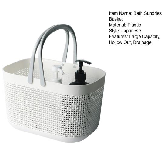 Košík na koupelnové potřeby Lanový Dutý Odvod Vynikající Nosnost Odnímatelná Ucha Velká Kapacita Hračky Oblečení Potřeby Piknik