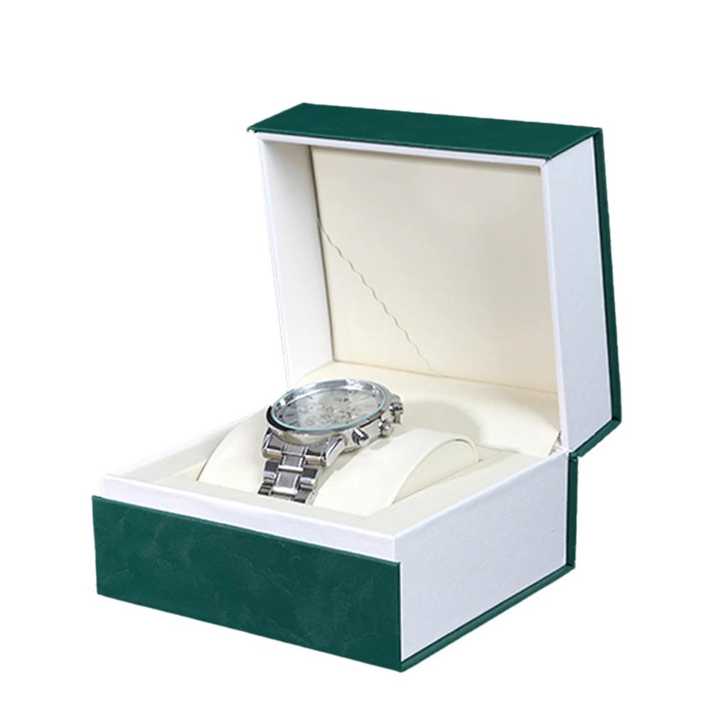 New PU Leather Threaded Square Watch Box Single Watch Case Portable Travel Watch Storage Box Scratch-Resistant Gift Watch Box