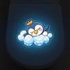 Cute Glow-In-The-Dark Penguin Toilet Sticker Glow Blue Wall Stickers Home Bathroom Decor Self-Adhesive Removable Decal