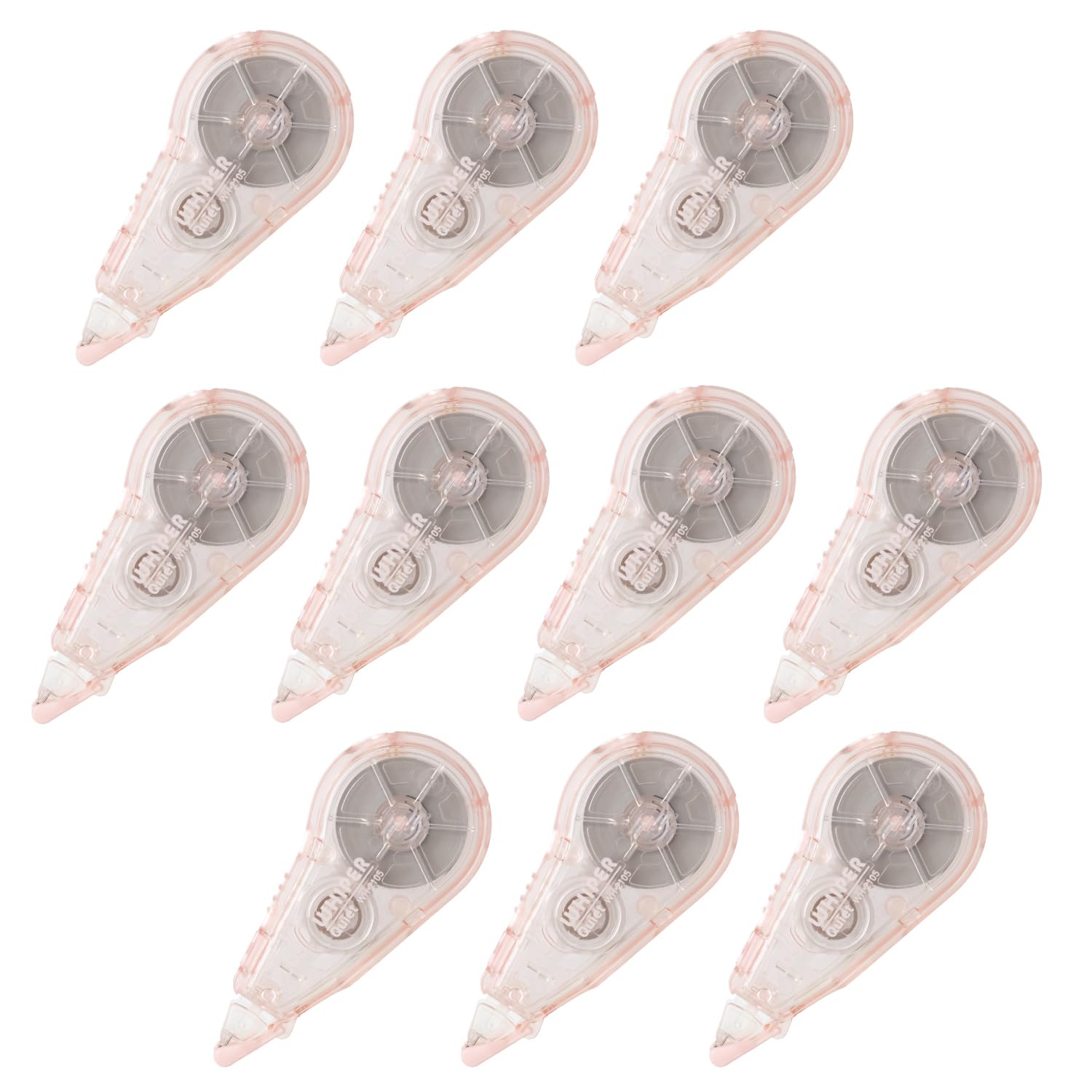 

Plus Whiper Quiet Correction 5mm x Pack of 10 Tape, Wide, Pink, WH-2105, 52-843 10,