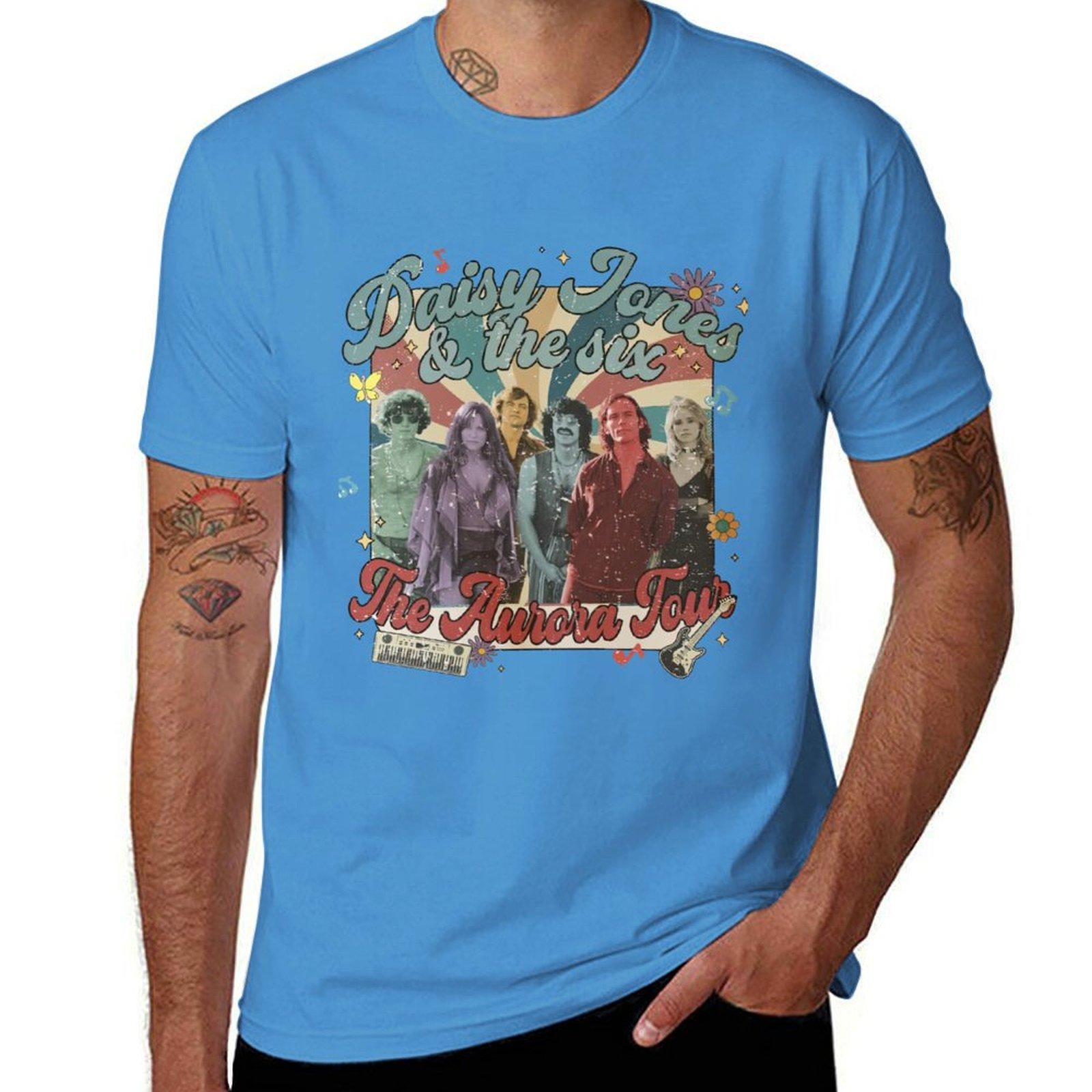 Retro Daisy Jones And The Six T-Shirt tops heavyweights blanks Men s clothing S