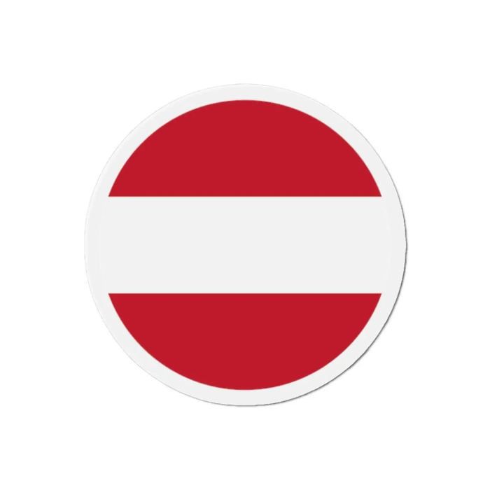 Aimant Rond Drapeau Autriche - Multicolore - 8 Cm - 50 Pièces - Résine Synthétique - Mixte
