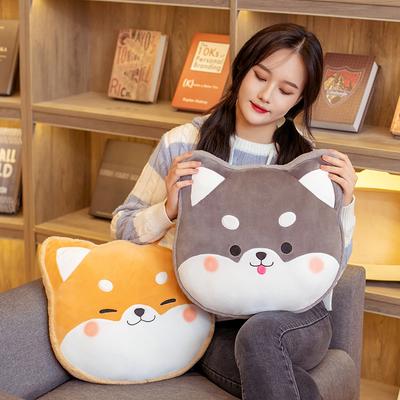 Non-Toxic 40Cm Cartoon Animal Head Plush Toys - Shiba Inu Husky Cat Pig Kawaii Pillow Stuffed Soft Sofa Cushion Gifts