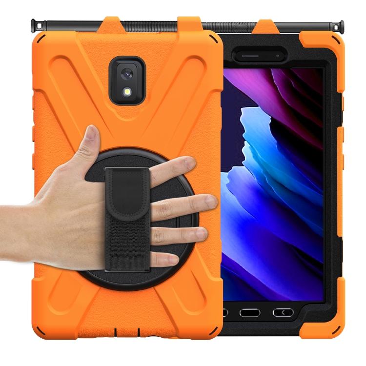 For Samsung Galaxy Tab Active 3 T570 / T575 8.0 Shockproof Colorful Silicone + PC Protective Case with Holder & Shoulder Strap & Hand Strap