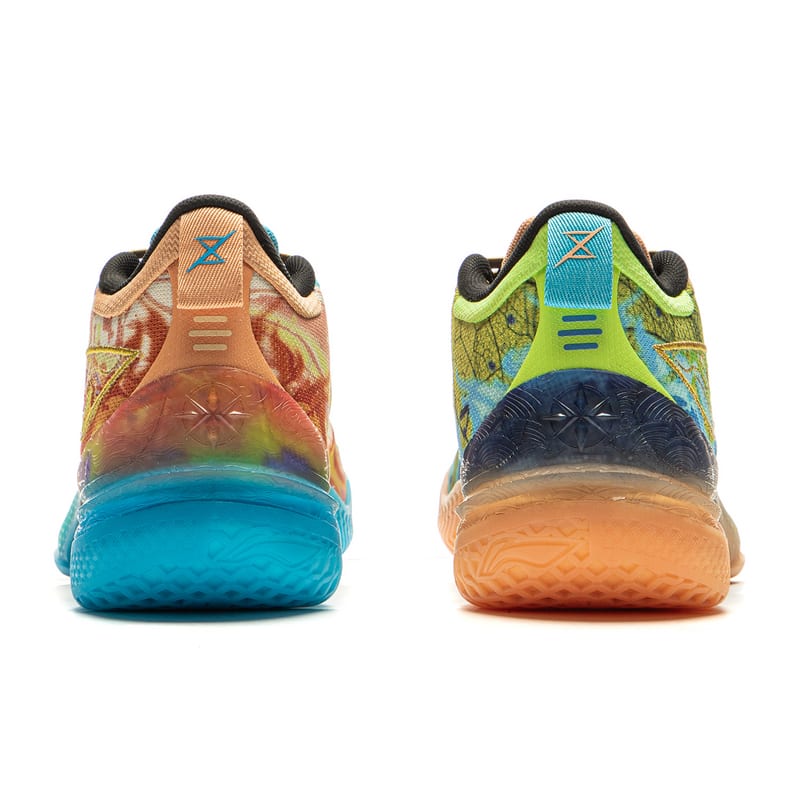 Li Ning Liren 5 Slip Resistant Coverage Lightweight Rebound Performance Basketball Shoes Men's Orange Blue ABAU095-6