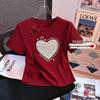 Plus Size Women's Buckle Letter Print Short Sleeve T-shirt: 2025 Summer Loose, Slimming, Casual, Versatile Top