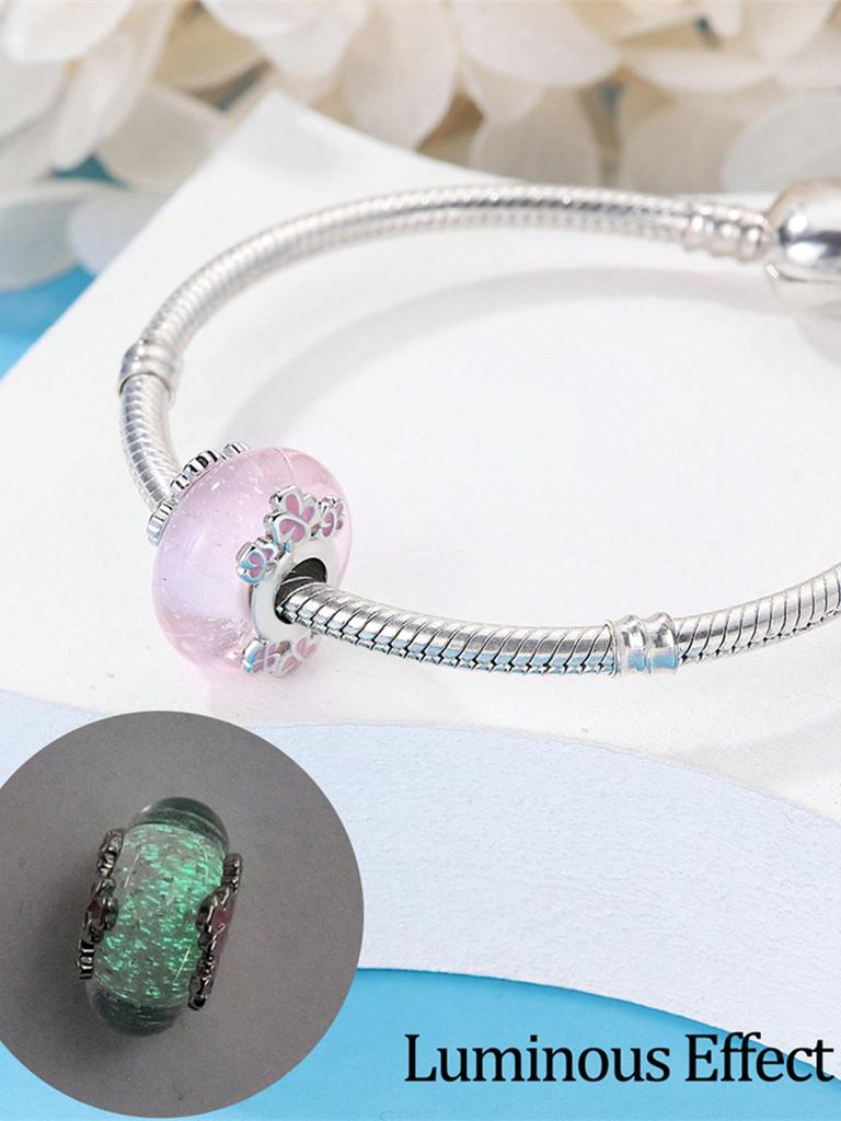 Colorful Night Light Beads Charm Copper Plated Fit Charms Copperoriginal Bracelet For Jewelry Making Diy Charm