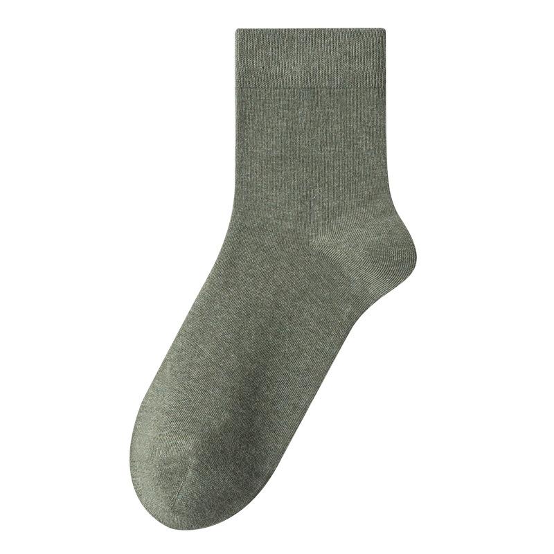 Men's Spring and Autumn All-cotton Boneless Cotton Socks, Anti-odor and Antibacterial Solid-color Long Socks, Autumn and Winter Business Socks