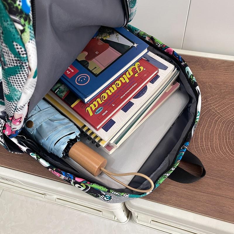 Uczeń Gimnazjum Tornister Duża Pojemność Plecak z Graffiti Plecak Unisex