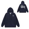 Trendy brand zipper hooded autumn and winter new letter flame pai jiu couple coat