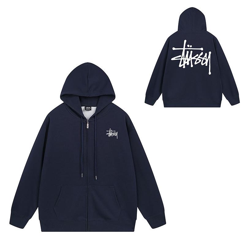 Trendy brand zipper hooded autumn and winter new letter flame pai jiu couple coat