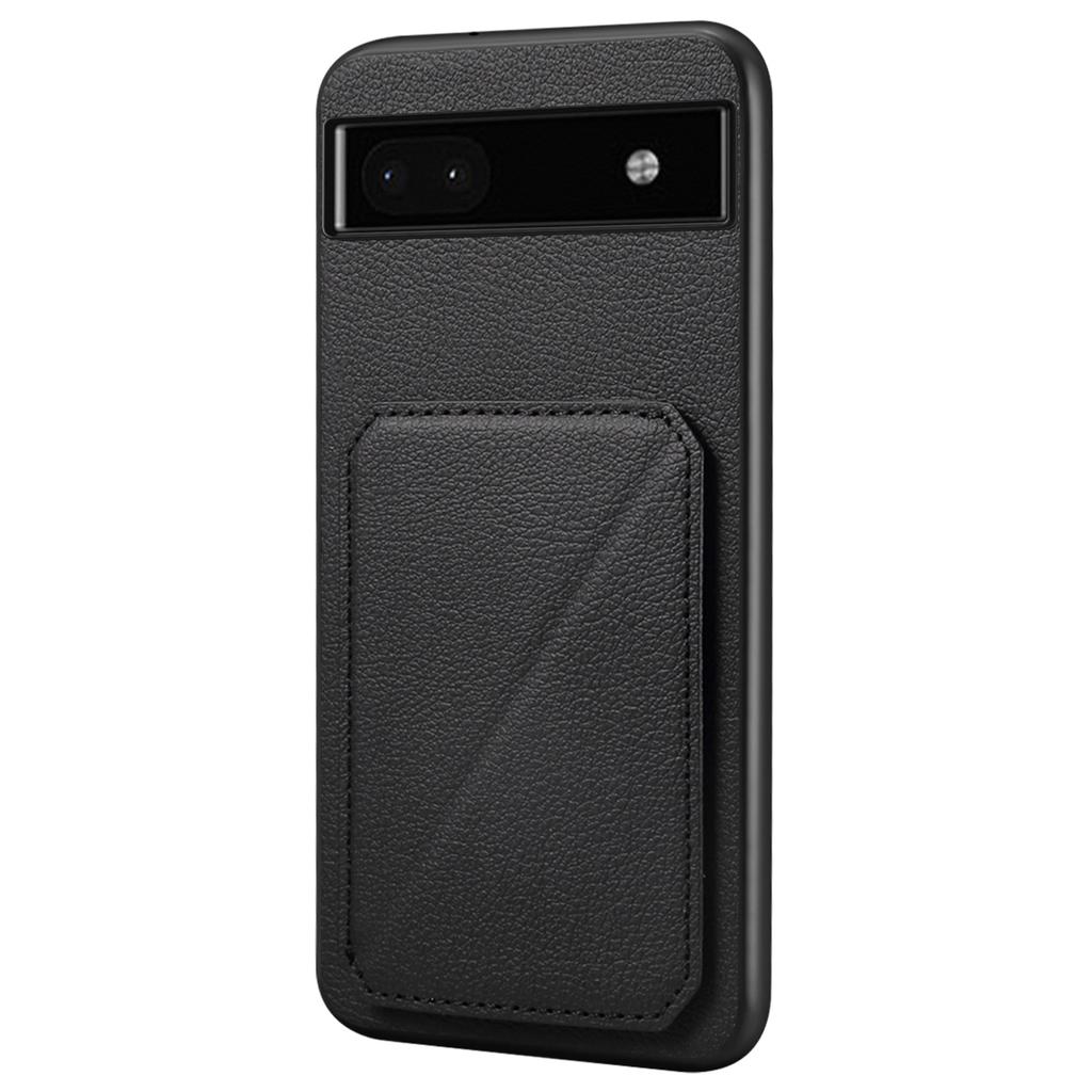 For Google Pixel 6a Case Kickstand Leather+PC+TPU Cell Phone Case with Card Holder