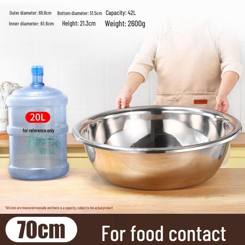 HANDUNYOU Food Grade Thickened Stainless Steel Basin