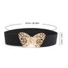 Women Dress Waist Belt Alloy Hollow Out Butterfly Buckle Elastic Waist Stretch Belt for Parties