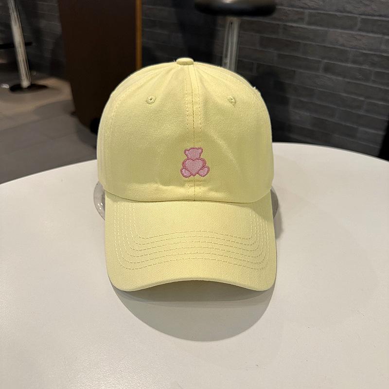 Baseball Cap Women Simple Love Bear Embroidered Baseball Cap Outdoor Street Youth Couple Hat Sports Cap