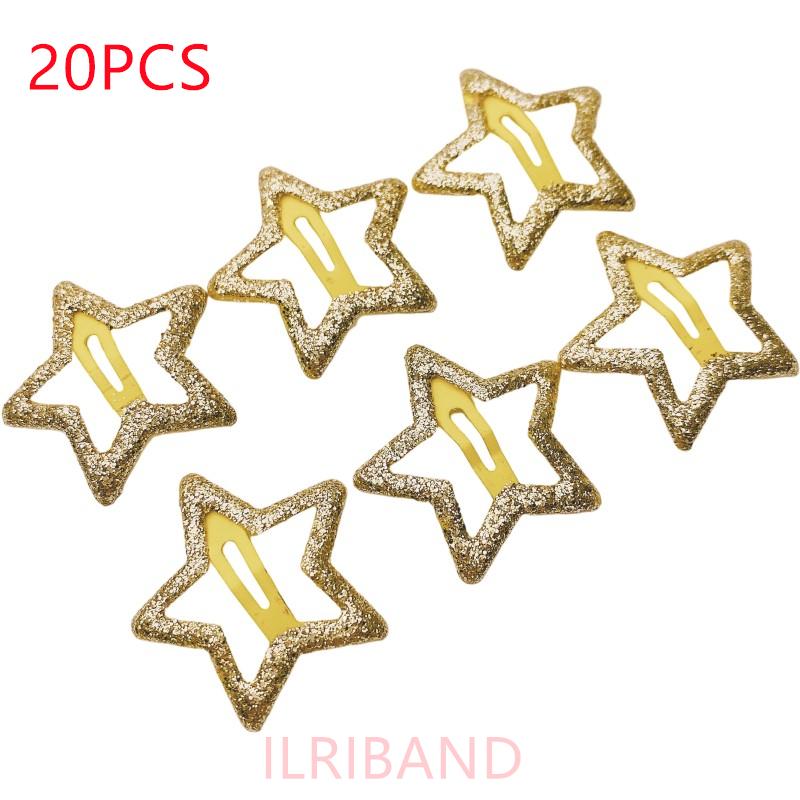 20pcs/lot 3CM Mini Star Hair Clip Kids Glitter Metal Hair Clips Barrettes Hairpins Girls Hair Accessories Headwear Styling Tools