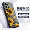Sunflower Floral Pattern Case For Samsung S26 Edge S25 FE S24 Plus S23 S22 Ultra A15 A16 A17 A35 A36 A37 A54 A55 A56 A57 5G Magnetic Matte Cover