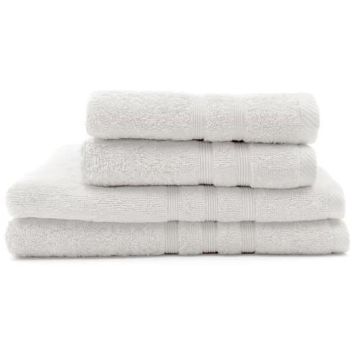 2 TODAY Bath Towels 50x90 + 2 Bath Sheets 70x130 Cm 100% Cotton - Chalk