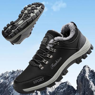 Herbst/Winter plus samtwärmende, große Herren-Sportschuhe, rutschfeste, verschleißfeste Outdoor-Herren-Bergsteigerstiefel