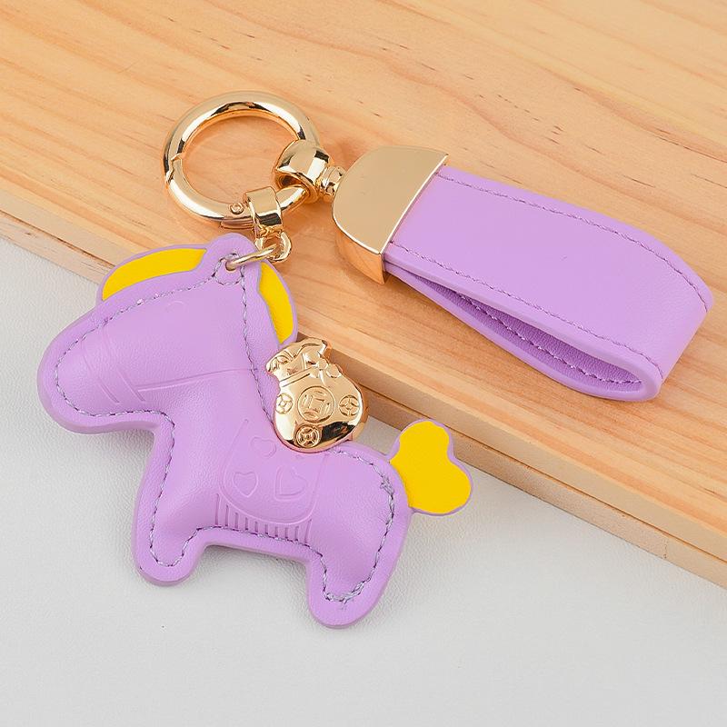 Pregevole Ciondolo Scuola in Pelle Cartoon - Portachiavi con Ciondolo Cavallo Carino Regalo