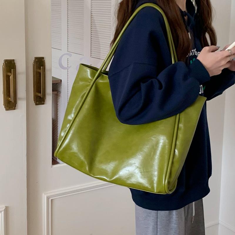 Koreanischer Stil Große Kapazität Tragetasche für Damen Mode Lässig Einzelne Schulter Handtasche Fauler Stil Umhängetasche