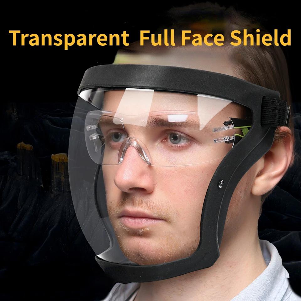 Oil-splash Proof Mask Full Face Shield Transparent Safety Mask Protection Cover Anti Fog Anti Dust Anti Droplet Cycling Mask