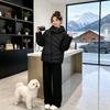 Winter New Oblique Placket Loose Large Size Hooded Cotton Clothing Women's Fashion Couple Thickened Warm Jacket