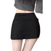2026 New Black High-Waist A-line Slit Bodycon Half Skirt for Women - Spring/Summer Petite