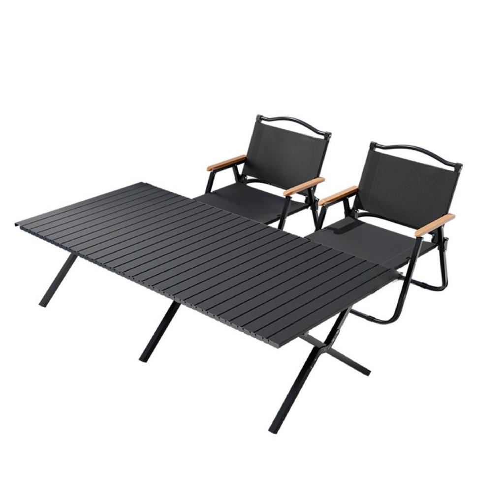 Portable Foldable Camping Table & Chair Set - Lightweight Roll-up Design for Outdoor Picnics and Camping