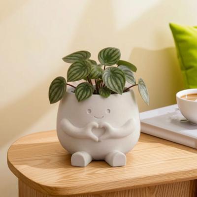 Blumentopf-Ornamente 3D-Druck Niedlicher Schreibtisch-Pflanzenhalter Langlebiges PLA Heimdekoration für Sukkulentenpflanzen