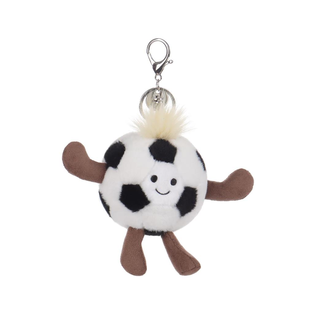 Apricot Lamb Football Cute Soft Keychain Plush Toy, Perfect for Boys and Girls, Fits Kids Backpacks and Purses, 8cm