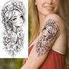 1 Sheet Girls With Flowers Holy Mother Temporary Tattoos For Women Body Art, Long Lasting Waterproof Temp Fake Tattoo Stickers