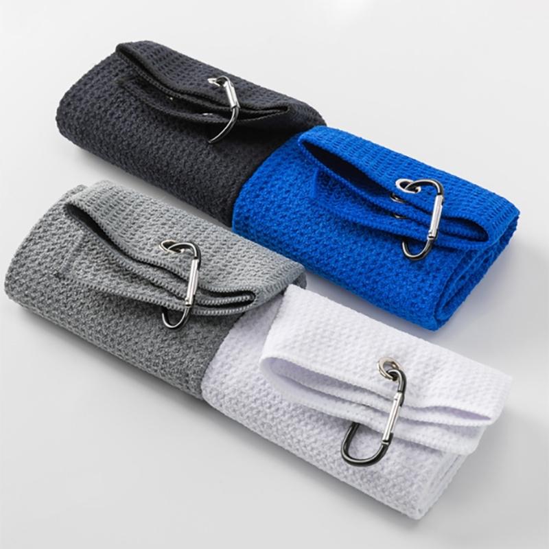 Golf Towel Microfibers Fabric Golf Towel Cleanings Wipe Cloth with Buckle Hook