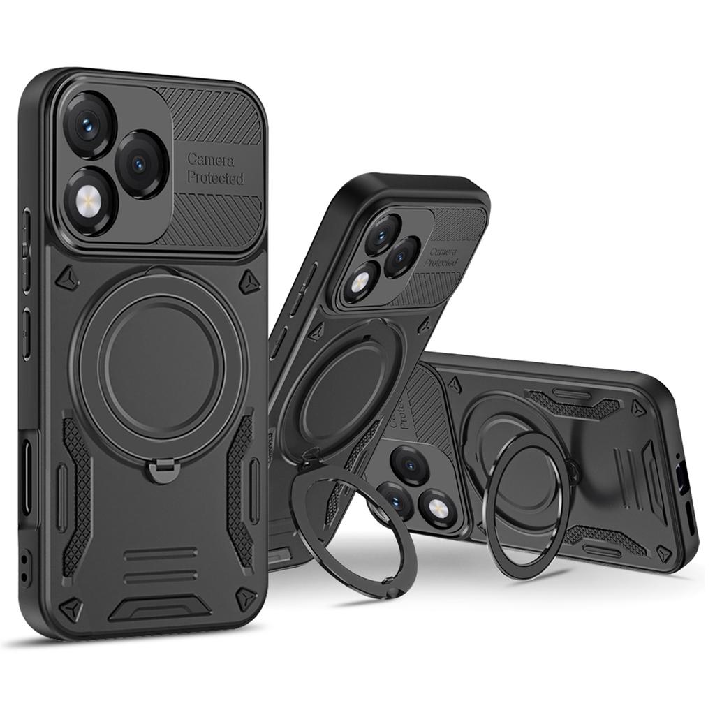 For Honor 400 Lite 5G Magnetic Case Shockproof TPU + PC Phone Back Cover with Kickstand