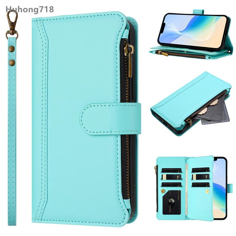 Zipper Leather Case For Iphone SE 2 3 4 2020 2022 2024 X XS XR 6 6S 7 8 Plus 11 12 Mini Pro Max Wallet Cover Casing