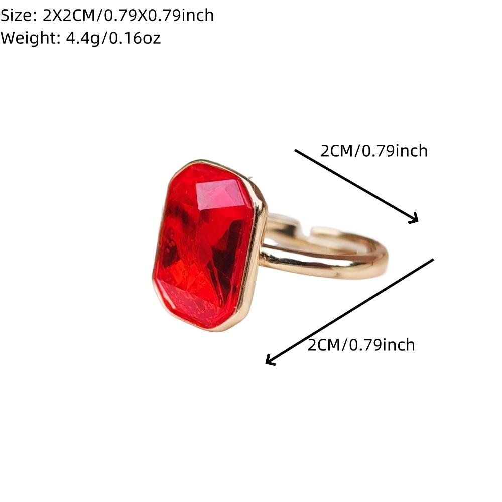 1 pièce Mode Carré Zircon Cubique Ouverture Réglable Anneaux pour Femmes Empilable Couple Anneau Bijoux Accessoires De Fête De Mariage