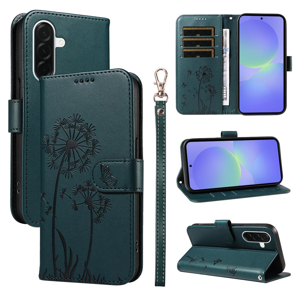 For Samsung Galaxy A37 5G Leather Wallet Case with Strap Dandelion Imprint Phone Stand Cover