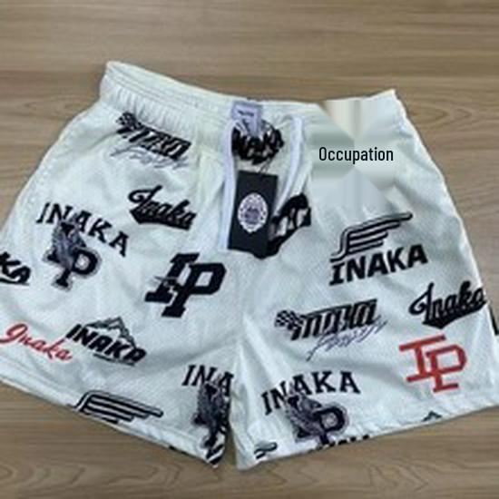 Men's Breathable Mesh Athletic Shorts - Casual European/American Summer Loose Fit for Running, Fitness, and Basketball.