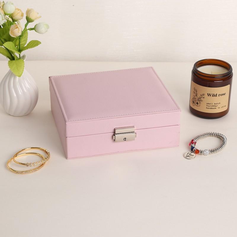 Multi-Layer Large Capacity Jewelry Organizer Box With Lock PU Leather Storage Earrings Bracelets Necklaces