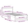 Natural Wooden Bed Frame with Headboard 90 X 200 Cm Solid Pine Wood