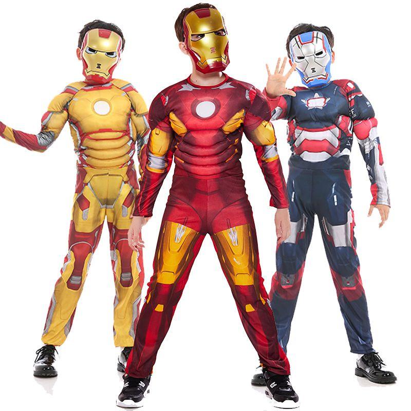 Tony Avengers Stark Adult Boy Superhero Costume Cosplay Outfit Jumpsuit