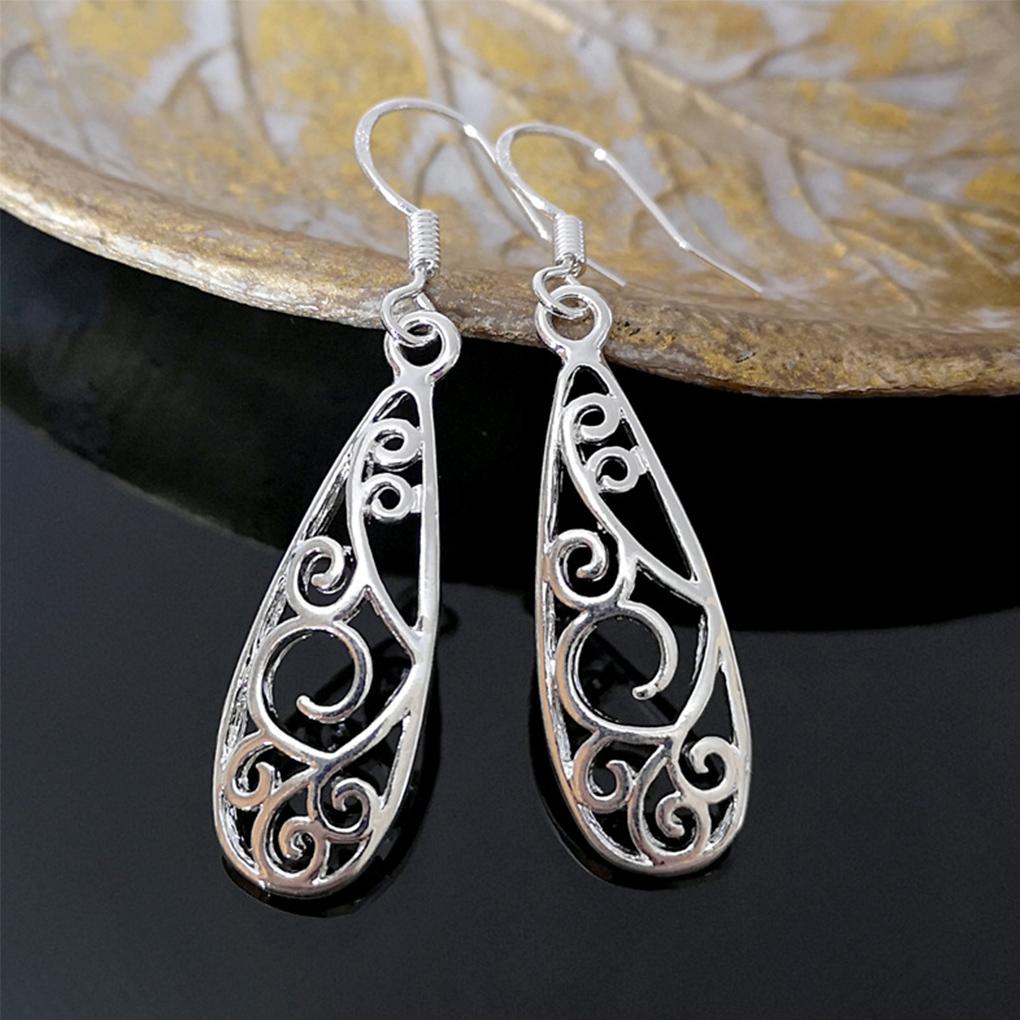 1 Pair Lady Fashion Earrings Retro Style Hollow Decoration Bohemia Ears Pendants Jewellery Presents Accessories Working