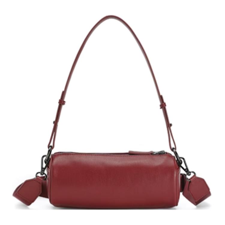 Fila Original Fashion Casual Versatile PU Handheld Shoulder Bag Mini Women Bags Pink Wine-Red F13W519170FWI