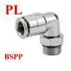 PC PL PCF PLF M5 6 1/8" 1/4" 3/8" 1/2" 3/8" BSP Außengewinde 4-16mm Vernickeltes Messing Winkelstück Gerade Steckverbindung Pneumatikfitting