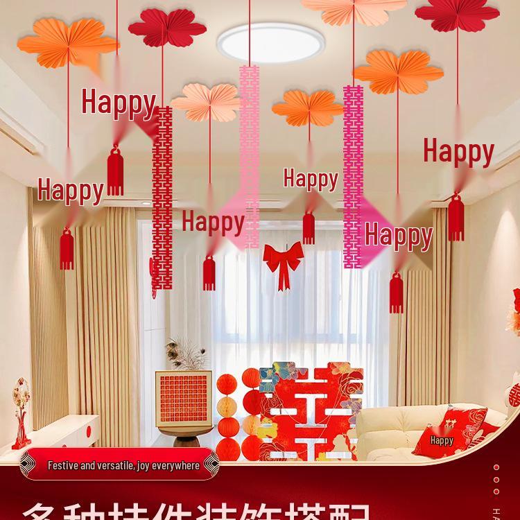Ceiling Hanging Decorations: Wedding, Living Room, Bedroom, Boudoir Pendants & Fan Floral Ornaments