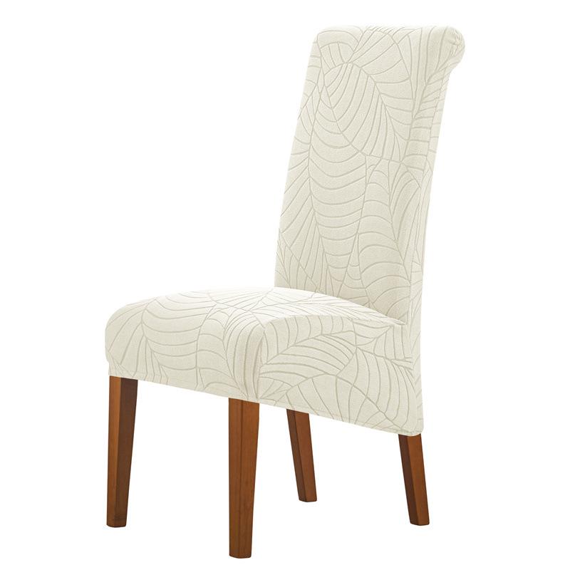 Thickened Elastic Chair Cover for High-Back Dining Chairs - Leaf Pattern