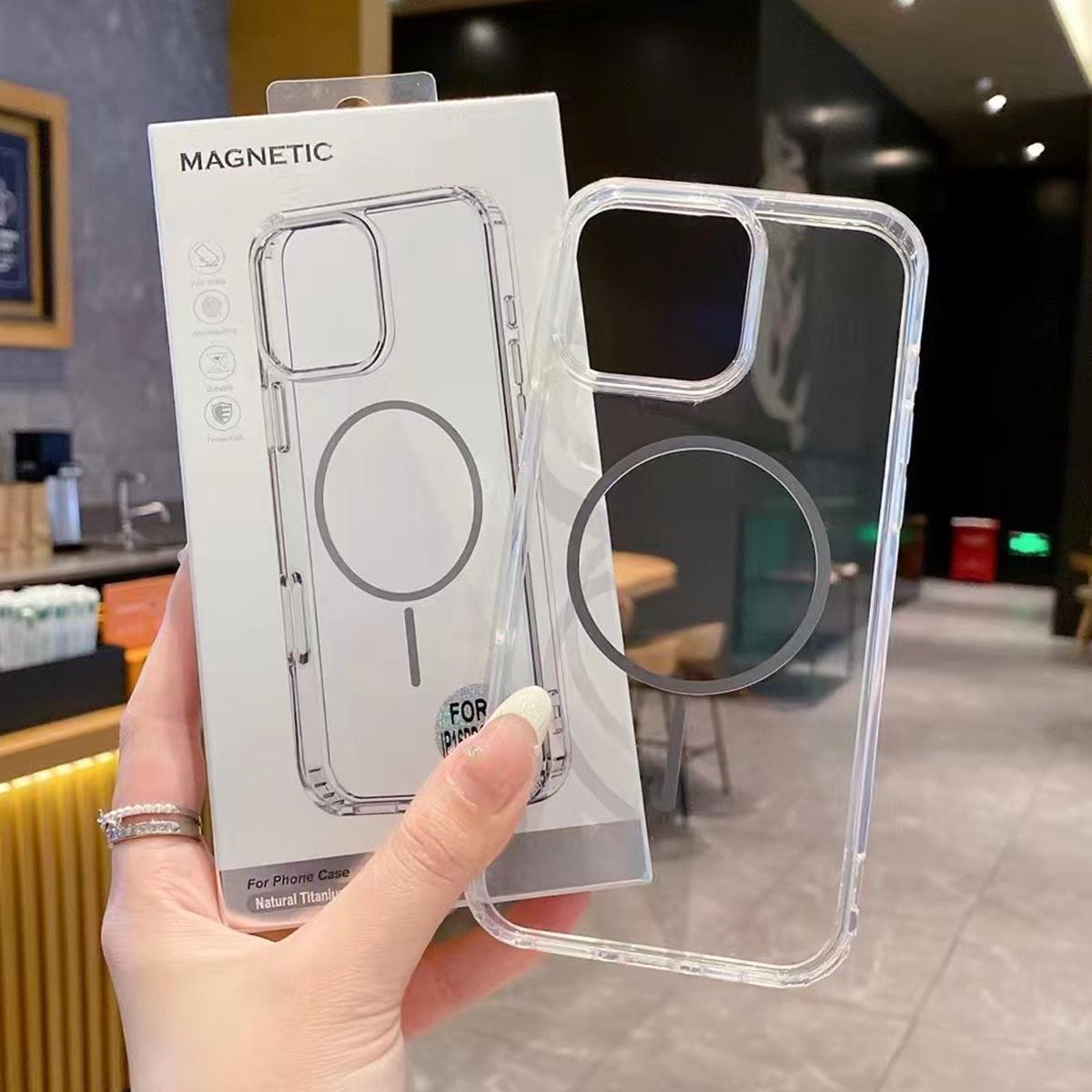 

For Apple 17pro Half Pack High-end Thin Circle Simple High-end Girls Trendy Color Transparent Magnetic Phone Case For iPhone 17PROMAX