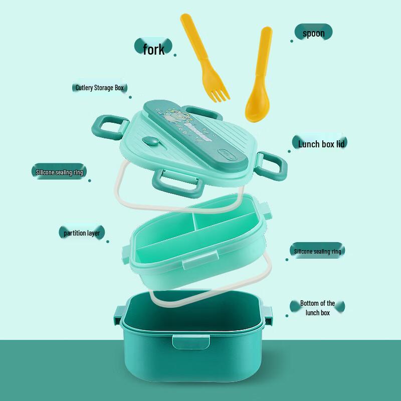 Hanlu Kids Portable Bento Box with Utensils (850ML)