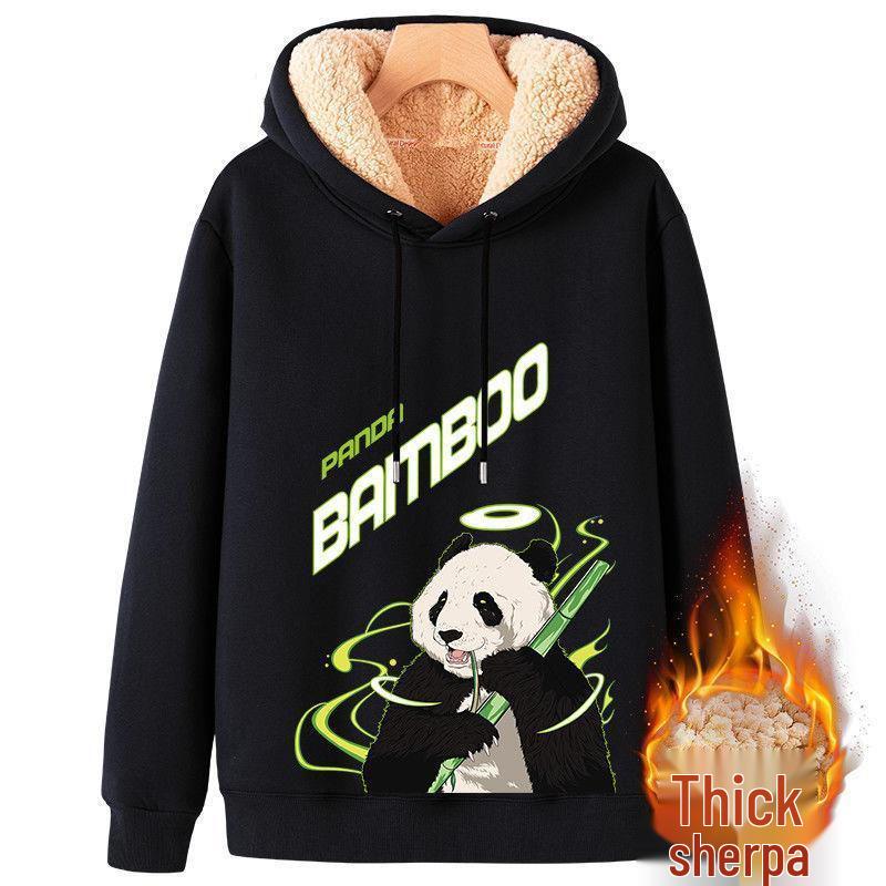 Men's Lambskin Fleece Hooded Jacket - Casual Winter Hoodie